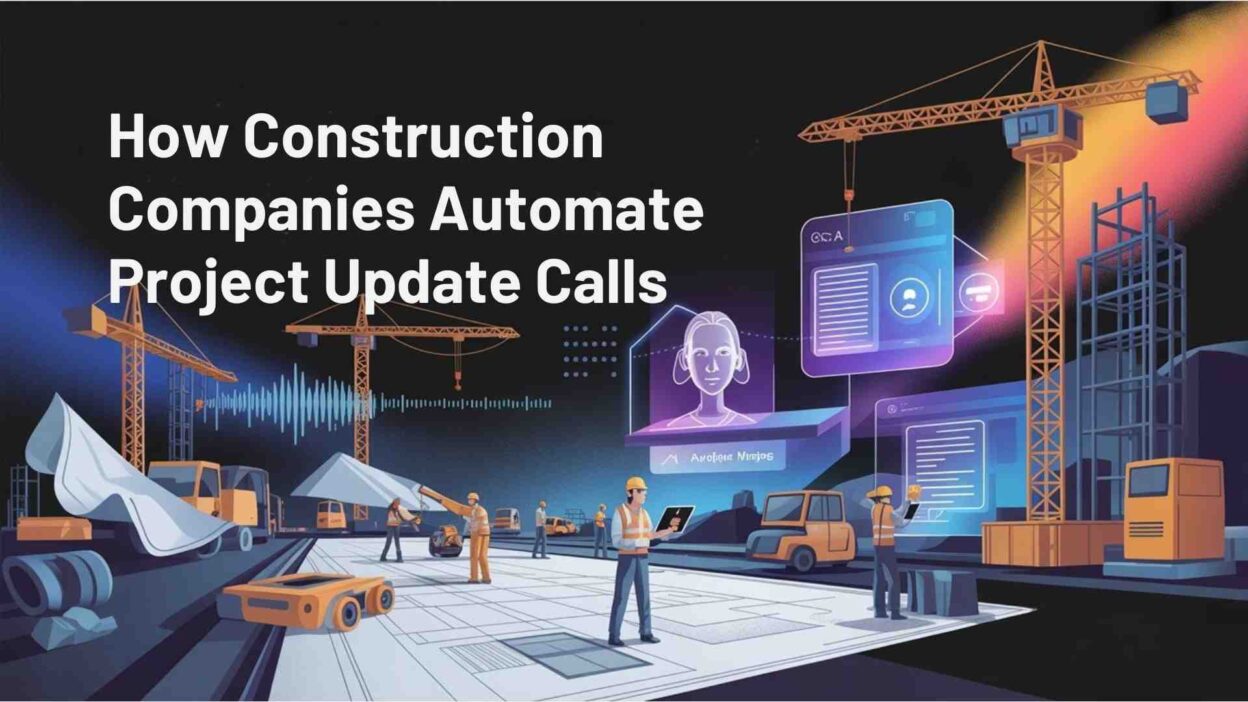 Construction phone automation dashboard showing project update calling system with automated contractor communication interface.